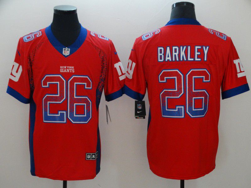 Men New York Giants #26 Barkley Red Nike Drift Fashion Color Rush Limited NFL Jerseys